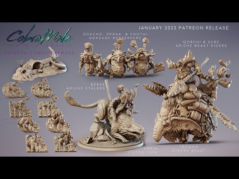 Cobramode 3D Printable Miniatures - January 2022 Patreon Release