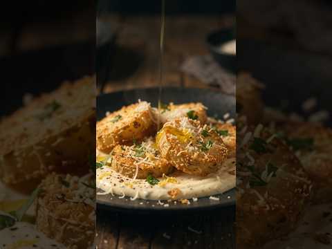 Hrskavi medaljoni od celera sa parmezanom i limunskim jogurtom 🥬🧀