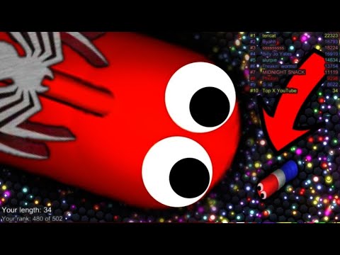 Slither.io A.I SPIDER vs TINY Pro Snakes - Epic Skin Slitherio Vip Gameplay - WORLD RECORDS