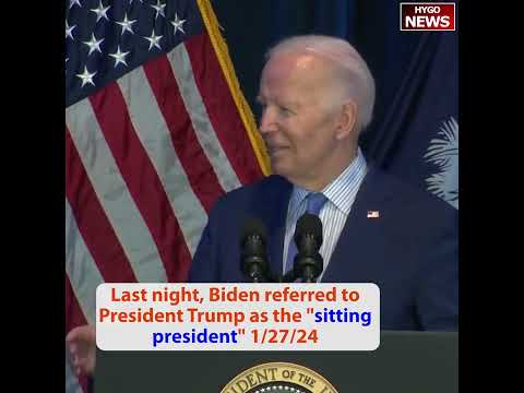 Confused Biden SCREAMING, shut down the border, referred to Trump as 'sitting president'