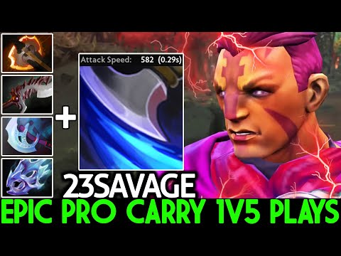23SAVAGE [Anti Mage] Max Attack Speed Epic Carry 1v5 Plays Dota 2
