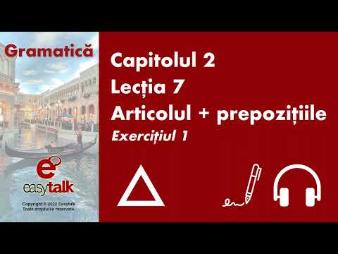DEMO Program complet de italiană | 6. GRAMATICĂ - Articol + prepoziții EXERCIȚIU | easytalk.ro