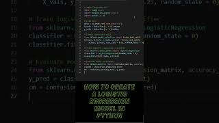 How to create a logistic regression model in python