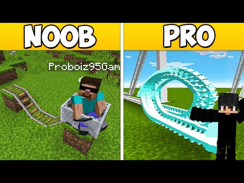 NOOB vs PRO: EPIC ROLLER COASTER BUILD CHALLENGE with @ProBoiz95