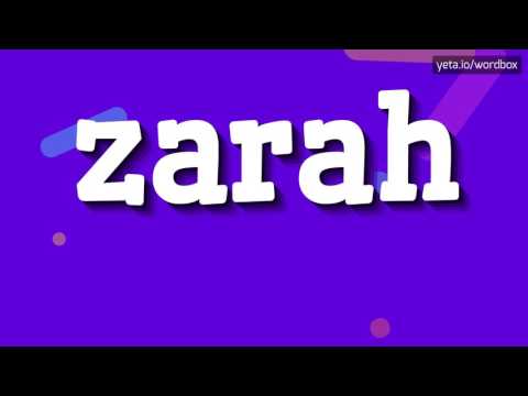 ZARAH - HOW TO PRONOUNCE IT? #zarah