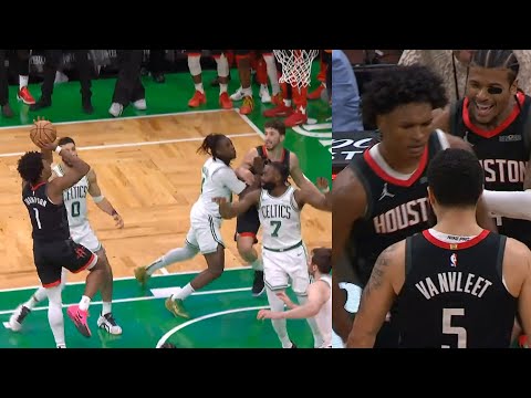 Amen Thompson hits GAME WINNER vs Celtics after Jaylen Brown and Kornet got confused