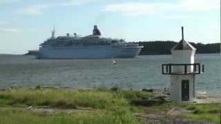 Cruise ship M/S Black Watch passing Fagerholm Island.MTS