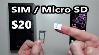 Samsung Galaxy S20 / S20+ / S20 Ultra 5G How to Insert or Remove SIM Card & Micro SD