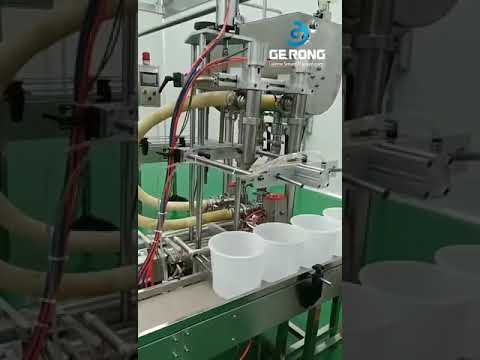 Automatic 2 nozzles sauce cup filliing machine paster high viscosity bottle filling line