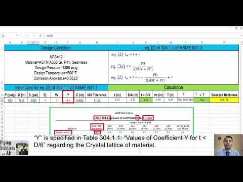 Workshop for pipe wall thickness calculation based on ASME B31.3 (13th session)