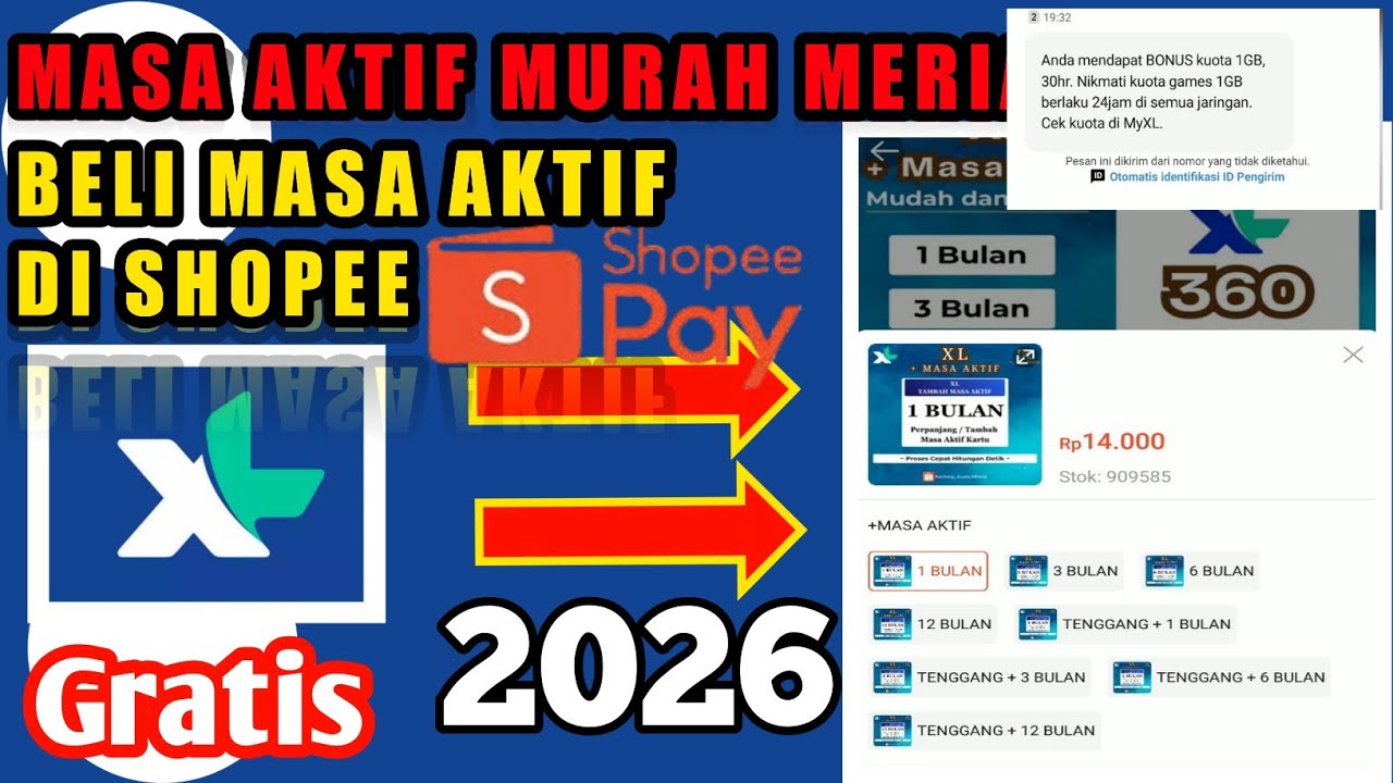 CARA MEMBELI MASA AKTIF XL DI SHOPEE 2026