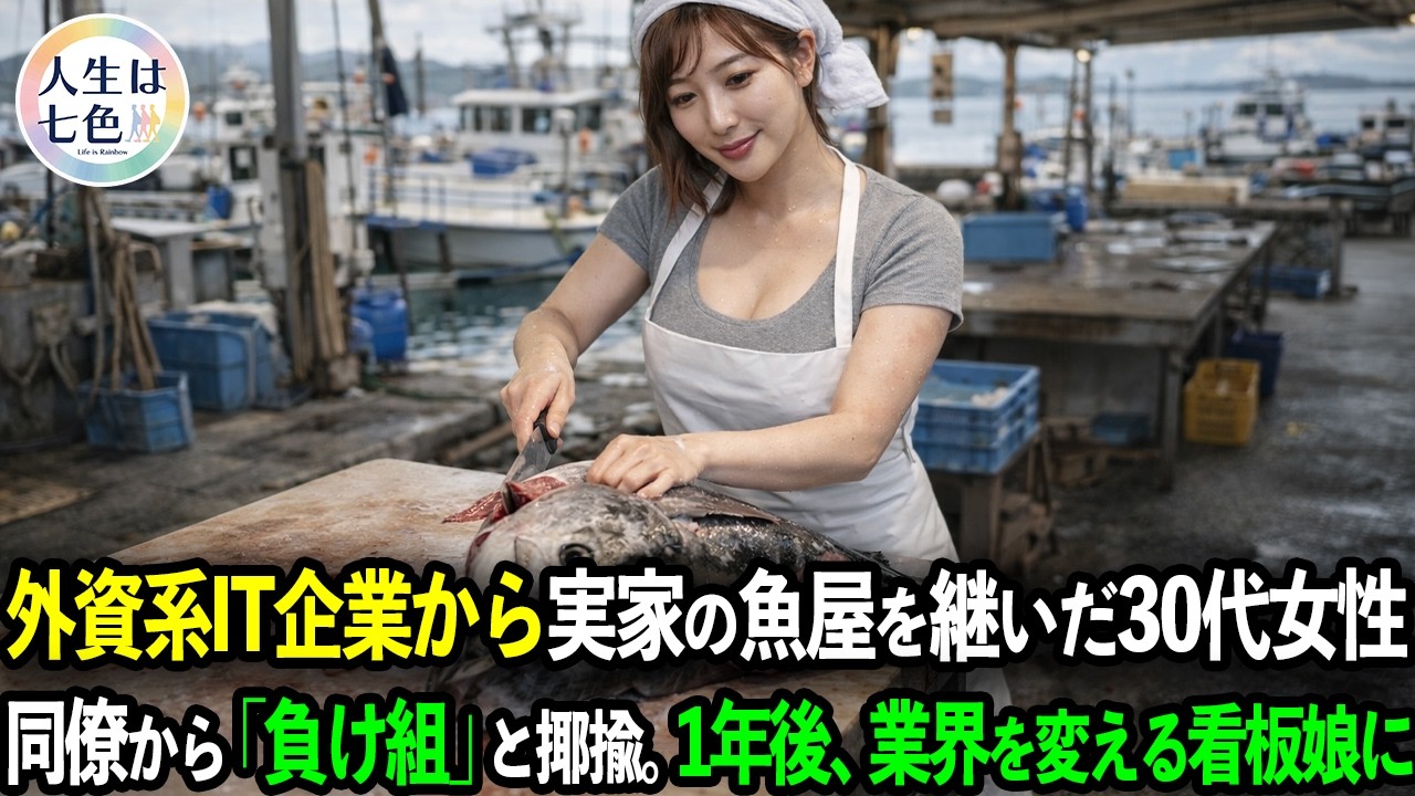 赤字続きだった実家の魚屋を継ぐことになった才色兼備な女性は、やがて周りの声を覆す超看板娘として成長するのでした
