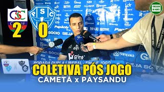 Coletiva Junior Rocha - Tecnico Bicolor - Apos CAMETÁ 2 PAYSANDU 0