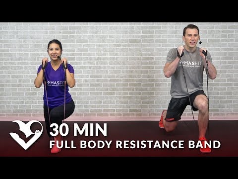 30 Minute Full Body Resistance Band Workout for Women & Men - Elastic Exercise Band Workouts