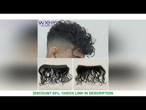 Water Curly Realistic Front Hairline Human Hair Wigs for Men Human Hairpieces Systems Full Skin Toup