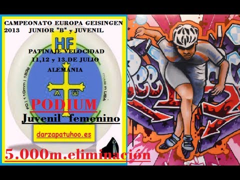 3-PODIUM JUV.FEM.5.000E. CAMPEONATO EUROPA GEISINGEN 2013 PATINAJE VELOCIDAD