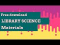 Free Download Library Science Materials Notes