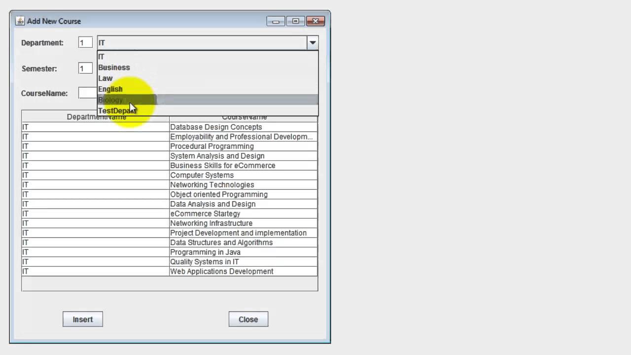 CGPA Calculator in Java with Ms Access Database
