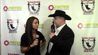 Jason Hetland talks with Lexi Mauney on the Rodeo Round Up at the 2013 PBR World Finals
