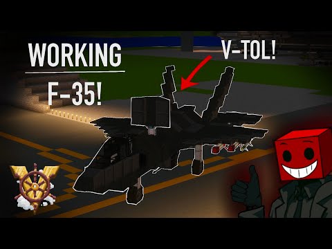 I Built a working F-35 in Minecraft with Valkyrien Skies mod!