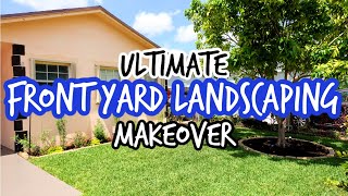 ULTIMATE FRONT YARD LANDSCAPING MAKEOVER | DIY FLOWER BED | LAYING DOWN NEW SOD