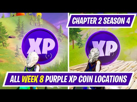 *LEAK* WEEK 8 PURPLE XP COIN LOCATIONS IN FORTNITE SEASON 4 - WHERE TO FIND WEEK 8 PURPLE XP COINS