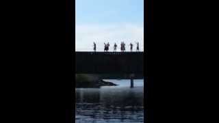 preview picture of video 'Bridge Jumping Lake Nokomis, WI - Claymaker & Friends'