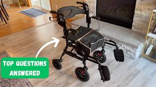 Top Questions Answered | 2 in 1 HOMLAND Foldable Walker and Wheelchair