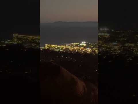 Santa Barbara panoramic night views, from Dragon’s Back Ridge, Arlington Peak #panorama
