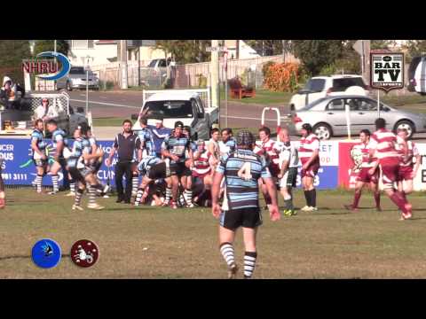 2015 NHRU Round 14 Premier 2 Highlights - Nelson Bay Gropers v University