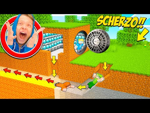 MEGA SCHERZO CON L'ENTRATA SEGRETA NELLA CASSAFORTE SU MINECRAFT!!