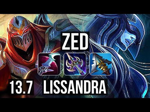 ZED vs LISSANDRA (MID) | 7/1/11, 1400+ games, 1.5M mastery | KR Grandmaster | 13.7