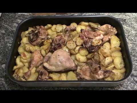 patate cotte al forno con il pollo al limone  صينيه دجاج بالبطاطاعلى االمون