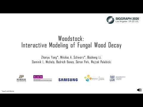 [SIGGRAPH 2026] Woodstock: Interactive Modeling of Fungal Wood Decay