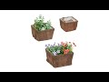 Blumentopf 3er Set Braun - Holzwerkstoff - Naturfaser - Kunststoff - 24 x 15 x 24 cm