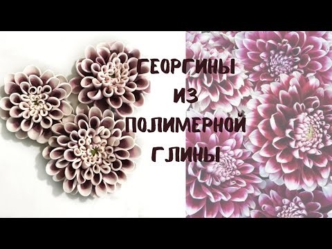 Георгин из полимерной глины/ Polymer clay dahlia