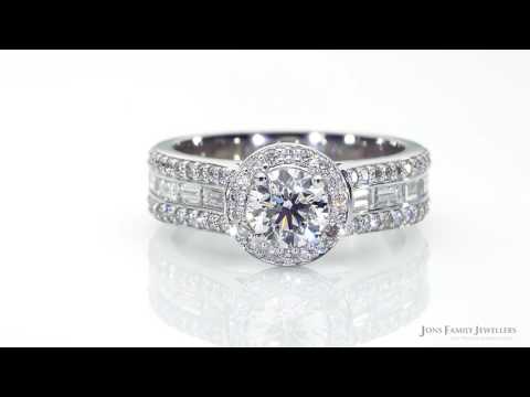 CanadianFire Brilliant Cut Diamond Ring With Baguette Shoulders