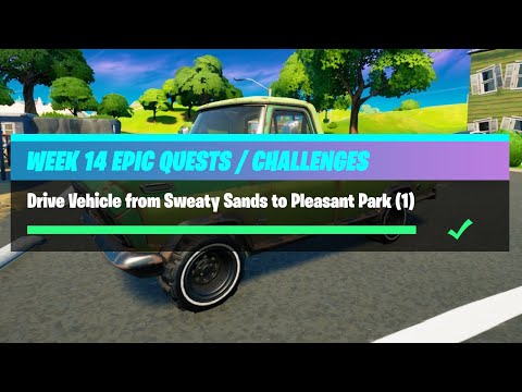 Drive Vehicle from Sweaty Sands to Pleasant Park (1) - Fortnite Week 14 Challenges
