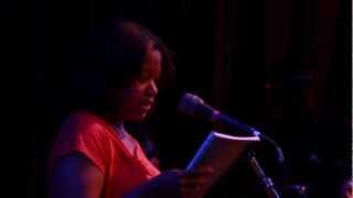 Joy E. Sledge, poetess at the 2012 Carmen Jones 'Teena Marie Tribute'