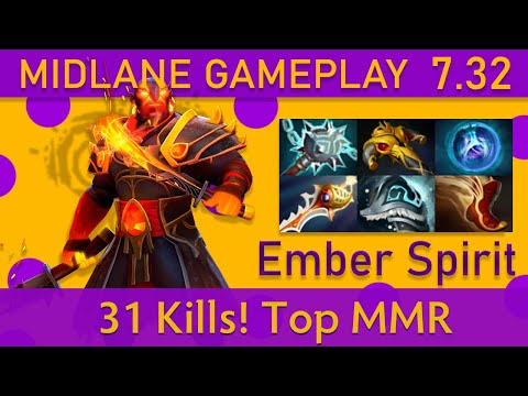 🔥31 Kills! Ember Spirit Gameplay - Top MMR Dota 2