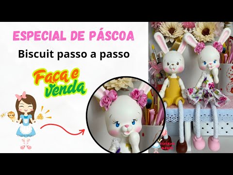 ESPECIAL DE PÁSCOA: coelhinha linda de biscuit PASSO A PASSO FÁCIL