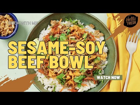 HelloFresh 15 Minute Sesame Soy Beef Bowl Recipe *ASMR Cooking*