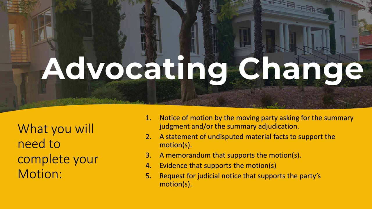 Motion for Summary Judgment Adjudication