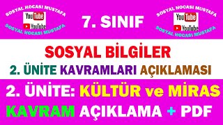 7.Sınıf Sosyal Bilgiler 2.Ünite: Kültür ve Miras Ünite Kavramları videosu