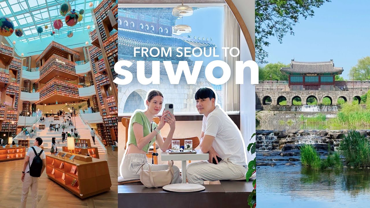 seoul to suwon 🇰🇷 magical library, aesthetic cafes, beautiful historical city | korea vlog