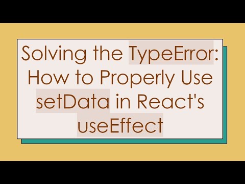 Solving the TypeError: How to Properly Use setData in React's useEffect