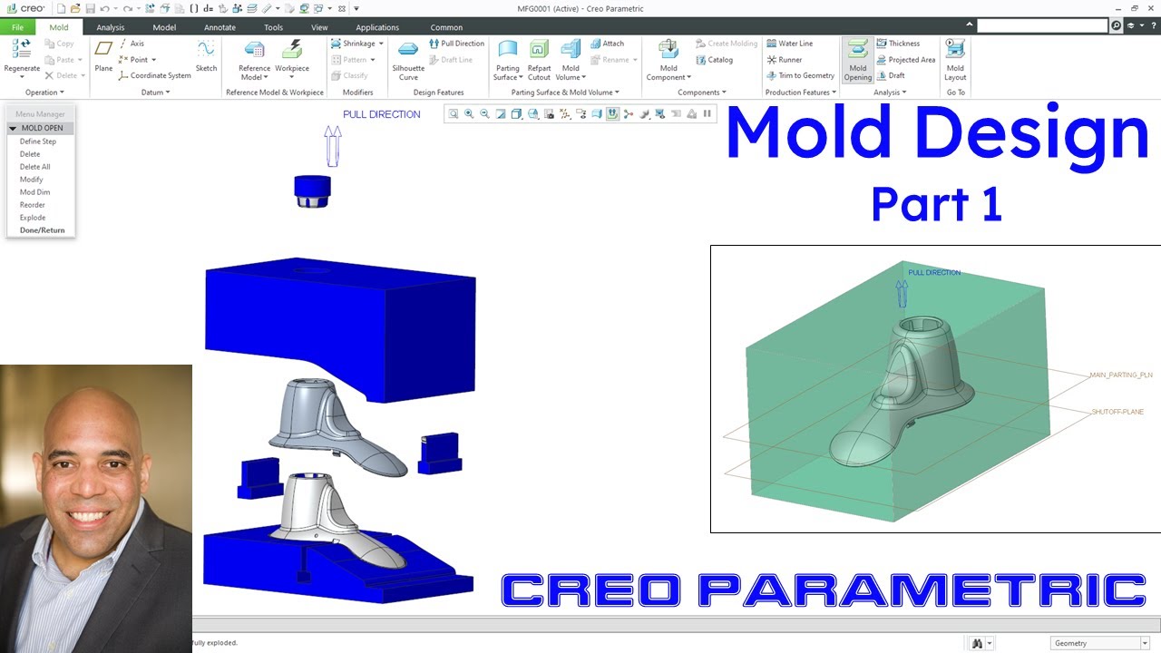 Creo Parametric - Mold Design | Complicated Showerhead Mold (Video 1 of 5)