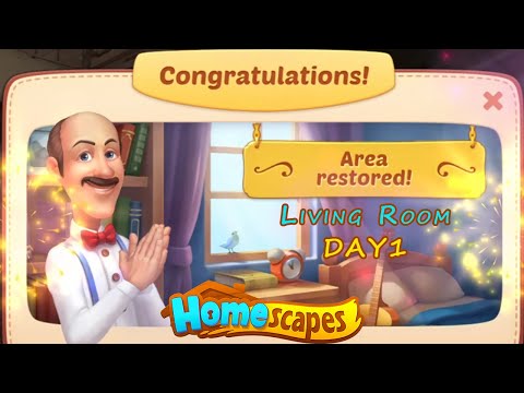 HomeScapes Story Walkthrough #1 Living Room DAY1