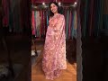 Nude Pink Hand Painted Embroidered Tissue Silk Saree Mirra Clothing
