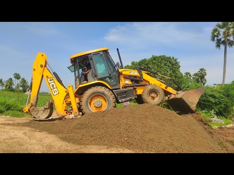 JCB Backhoe Loader Working For New Bridge Construction - JCB Dozer Working Video